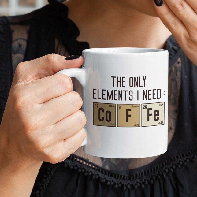 Taza De Café Los únicos elementos que necesito (Subido por el creador)
