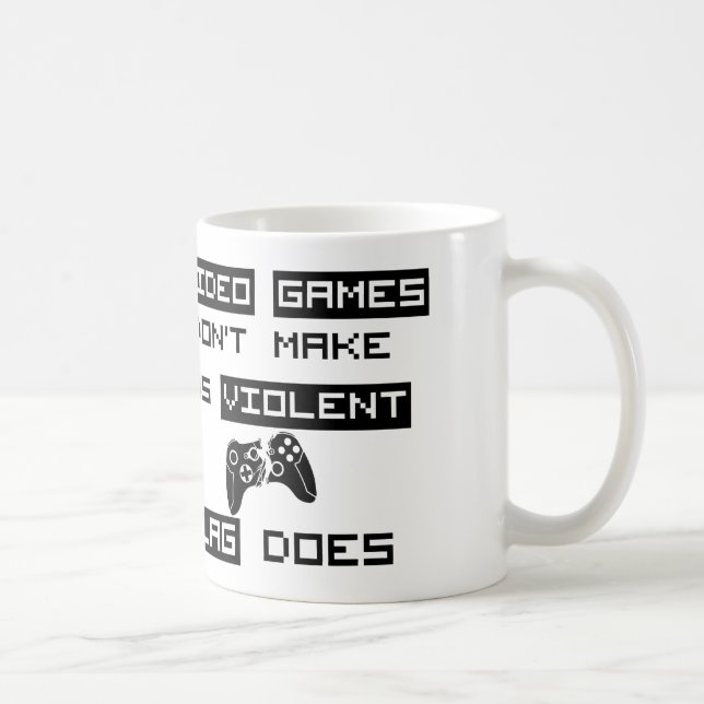Taza De Café Los videojuegos no nos hacen violentos (XBOX 360) (Derecha)