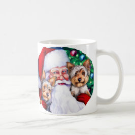 Taza De Café Los yorkies de Santa a los Navidades
