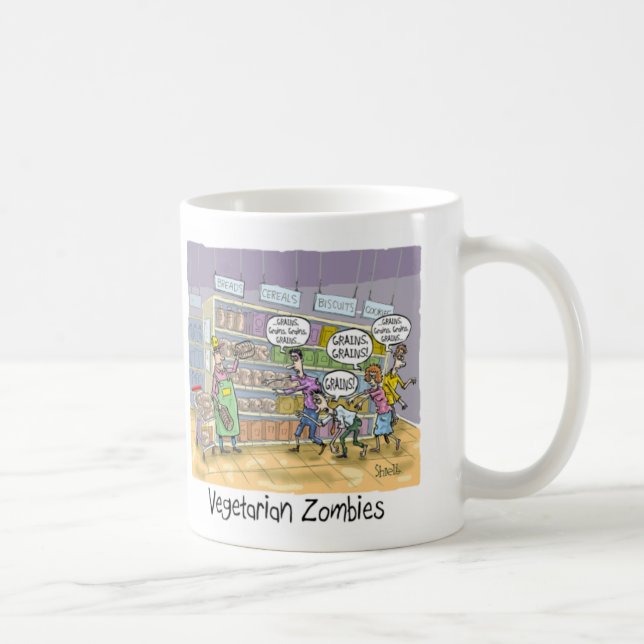 Taza De Café ¡Los zombies vegetarianos que quieren GRANOS, GRAN (Derecha)