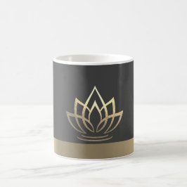 Taza De Café Loto de oro elegante, yoga