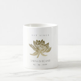 TAZA DE CAFÉ LOTUS DE ORO BLANCO GLAMOROSO PALE SALVAN EL REGAL