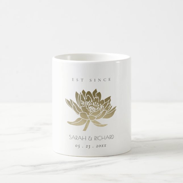 TAZA DE CAFÉ LOTUS DE ORO BLANCO GLAMOROSO PALE SALVAN EL REGAL (Centro)