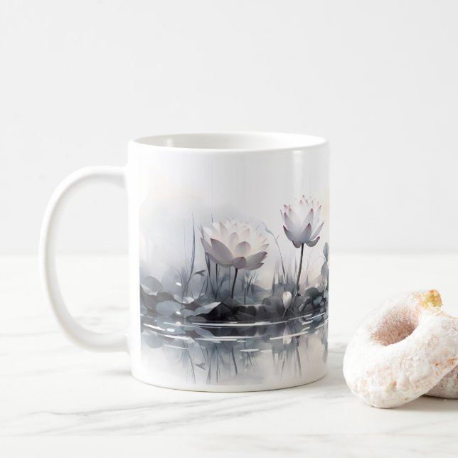 Taza De Café Lotus En El Agua (Con donut)