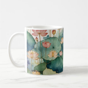 Taza De Café "Lotus Garden" Floral Mug por DAKimage