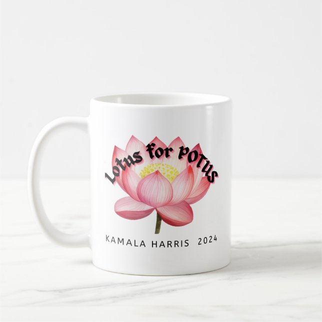 Taza De Café Lotus para la elección de POTUS Harris (Izquierda)
