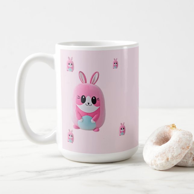 Taza De Café Lou Lou. Una criatura cariñosamente rosa. (Con donut)