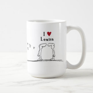 Taza De Café Louisa "amo a Louisa" "yo corazón Louisa "