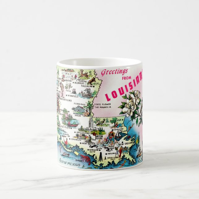 Taza De Café Louisiana Map Mug (Centro)