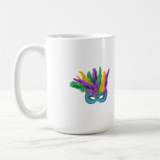 Taza De Café Louisiana Mardi Gras Máscara de plumas de feriado