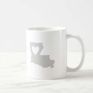 Taza De Café Louisiana Silhouette con tazón de café del coraz