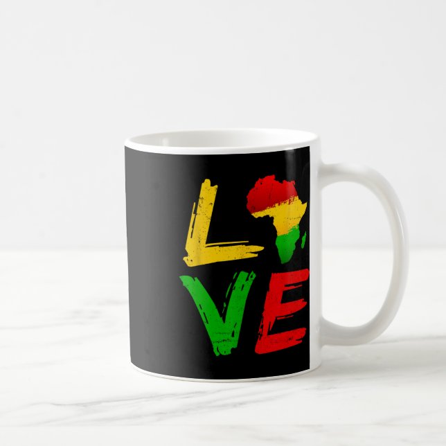 Taza De Café Love Africa Black History Month African American J (Derecha)
