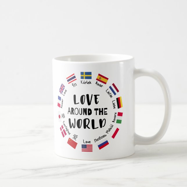 Taza De Café Love Around the World Languages  (Derecha)