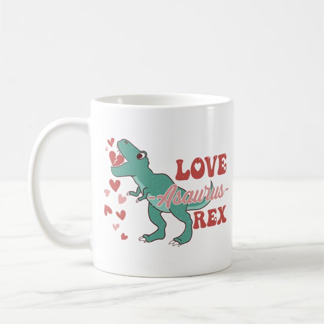 Taza De Café Love-Asaurus Rex Funny (Izquierda)