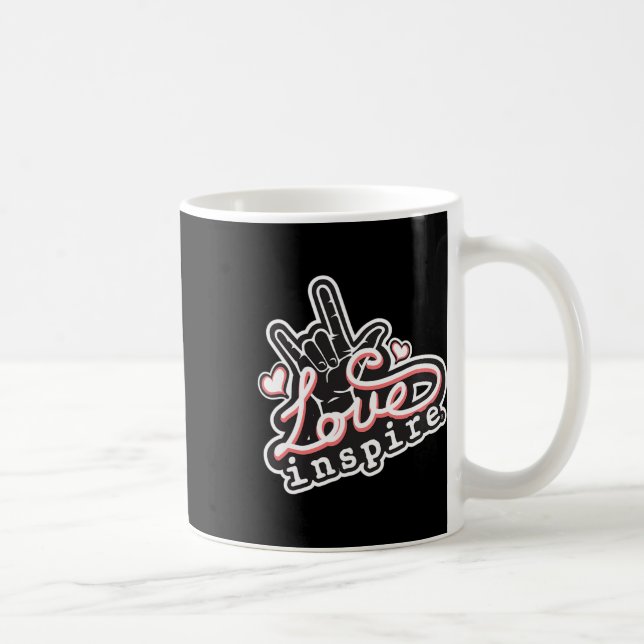 Taza De Café Love Asl Ily Rótulo Lenguaje Sordo Conciencia (Derecha)