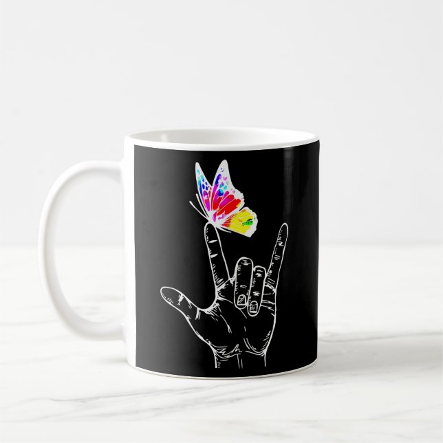 Taza De Café Love Asl Love Rótulo Language Ily (Izquierda)