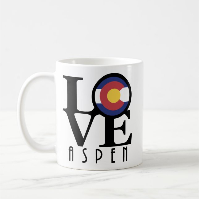 Taza De Café LOVE Aspen Colorado 11oz (Izquierda)