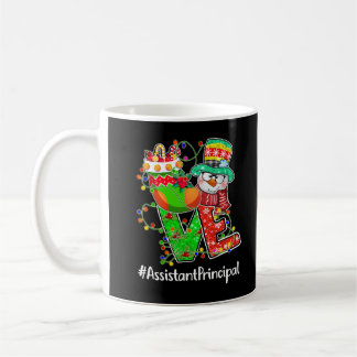 Taza De Café LOVE Assistant Directora Snowman Santa Hat Christm