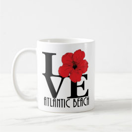 Taza De Café LOVE Atlantic Beach Red Hibiscus 11oz