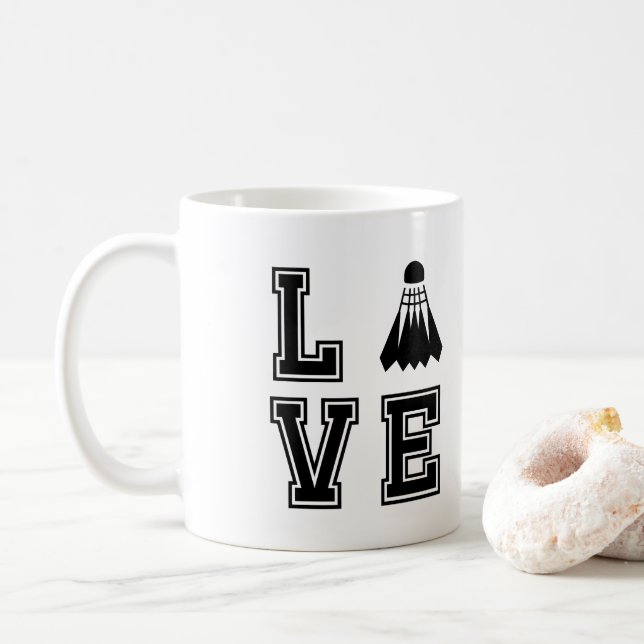 Taza De Café Love Badminton (Con donut)
