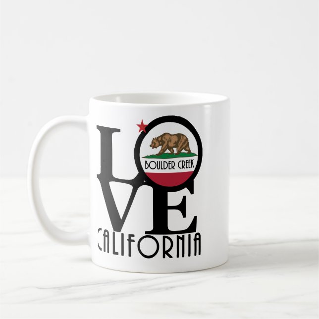 Taza De Café LOVE Boulder Creek California 11oz (Izquierda)