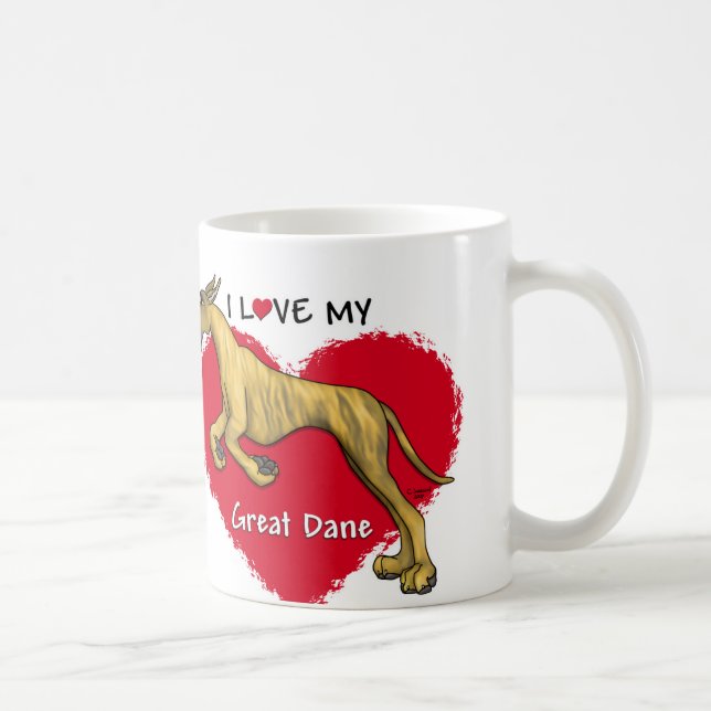 Taza De Café Love Brindle Great Dane (Derecha)