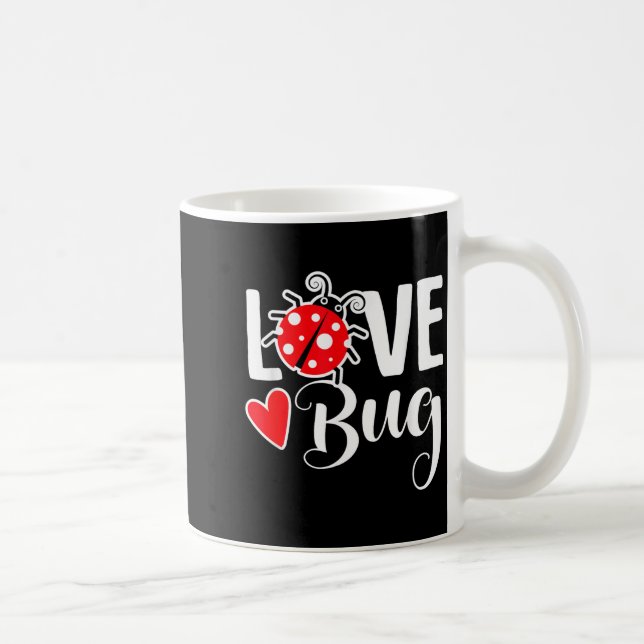 Taza De Café Love Bug Cute Valentine's Day Party Ladybug  (Derecha)