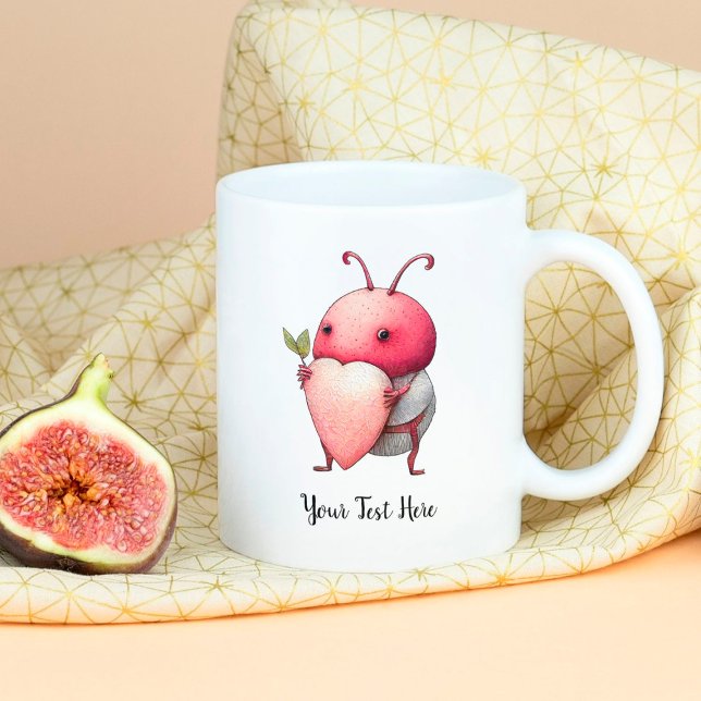Taza De Café Love Bug Funny Beetle Design Red Heart Gift (Subido por el creador)