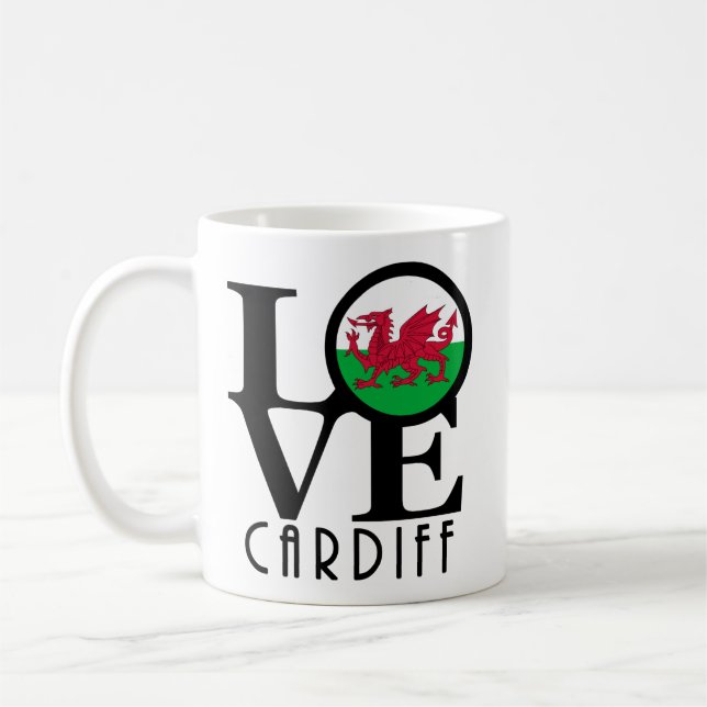 Taza De Café LOVE Cardiff Wales 11oz (Izquierda)