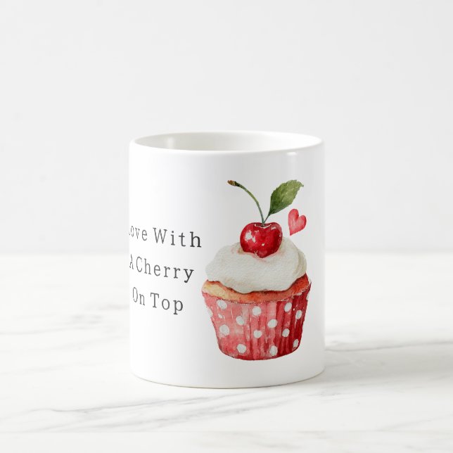 Taza De Café Love Cherry On Top Valentine's Day (Centro)