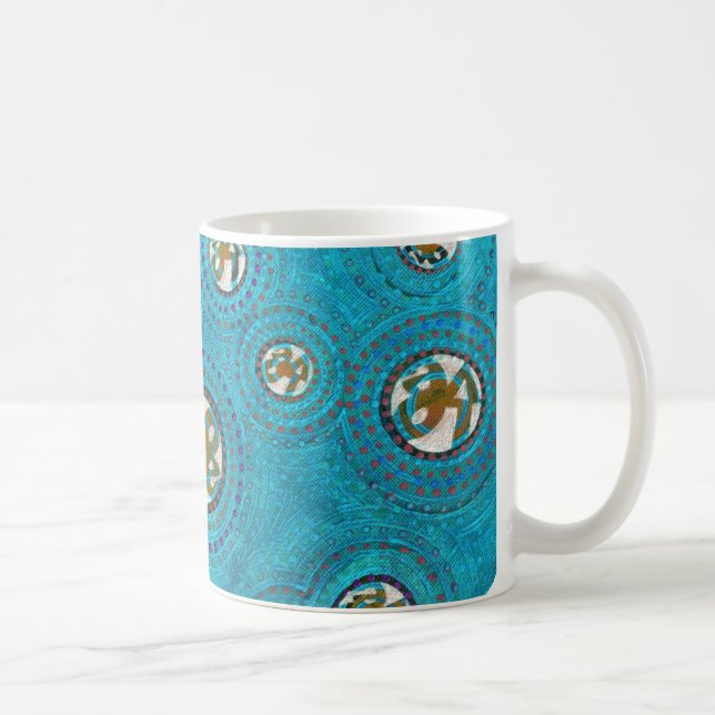 TAZA DE CAFÉ LOVE CIRCLES AND LINES OF SONG-BLUE COFFEE (Derecha)