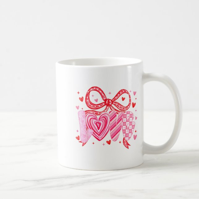 Taza De Café Love Coquette Bow Leopard Hearts Valentine Women G (Derecha)