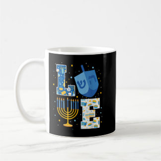 Taza De Café LOVE Cute Hanukkah Decoraciones Dreidel Menorah Ch