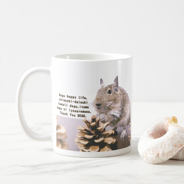 TAZA DE CAFÉ LOVE♡DEGU (Con donut)