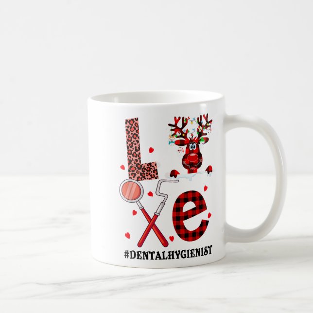Taza De Café Love Dental Christmas Reindeer Dental Squad Xmas D (Derecha)