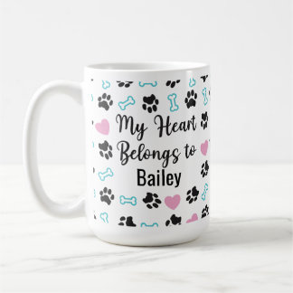 Taza De Café Love dogs Custom Name Photo Mug Gift
