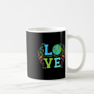 Taza De Café Love Earth Save the Planet Vintage Floral Earth Da