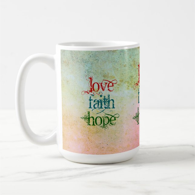 TAZA DE CAFÉ LOVE FAITH HOPE (Izquierda)