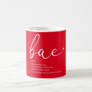 Taza De Café Love Heart Bae Definition Elegant Script