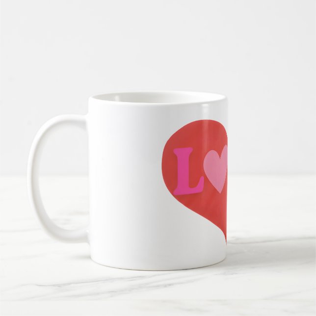 Taza De Café  LOVE Heart Cute Typography  (Izquierda)