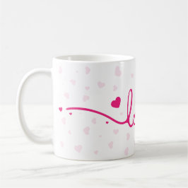 Taza De Café "Love" Heart Pattern Coffee Mug