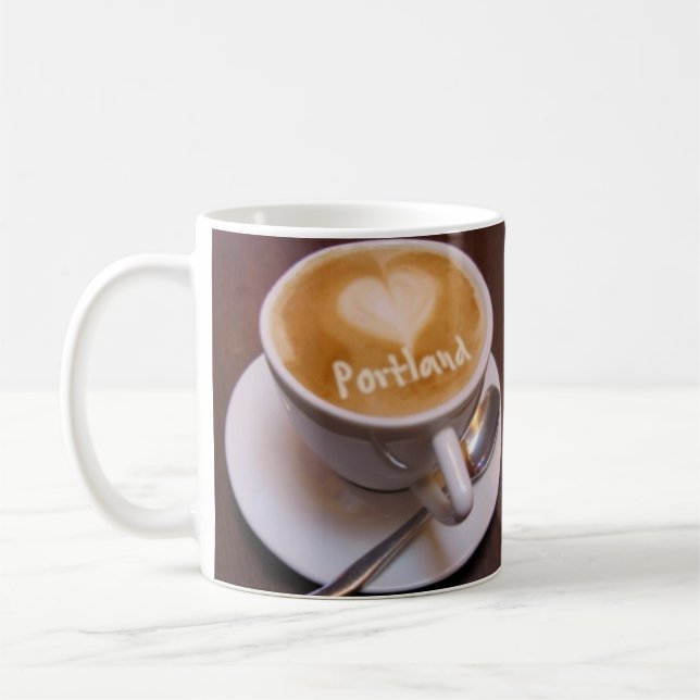 Taza De Café Love Heart Portland Cappuccino Coffee Cup Mug (Izquierda)