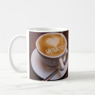 Taza De Café Love Heart San Francisco Cappuccino Coffee Cup Mug