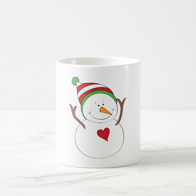 Taza De Café Love Heart Snowman (Subido por el creador)