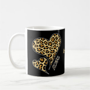 Taza De Café Love Hearts Leopard Print Cheetah Animal Lover T-