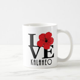 Taza De Café LOVE Kalaheo Red Hibiscus 11oz