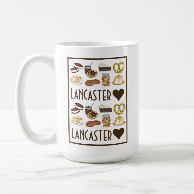 Taza De Café Love Lancaster, PA Pennsylvania Dutch Amish Foods (Izquierda)