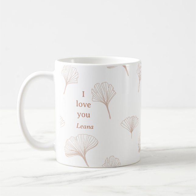 Taza De Café Love Leana Ginko Tree Leaves (Izquierda)