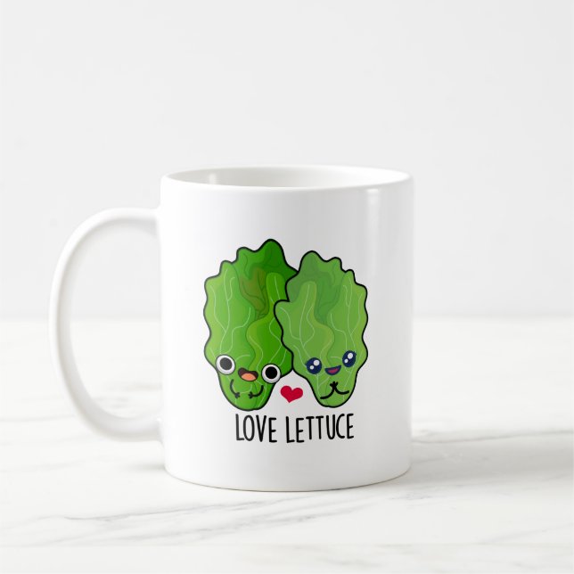 Taza De Café Love Lettuce Funny Veggie Pun (Izquierda)