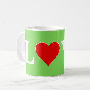 Taza De Café LOVE Lime Green Modern